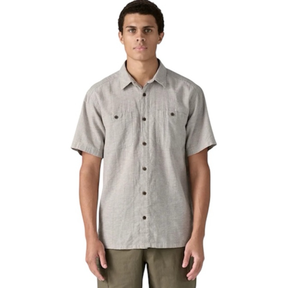 Patagonia organic cotton and hemp button up Back Step shirt short sleeve Men XXL